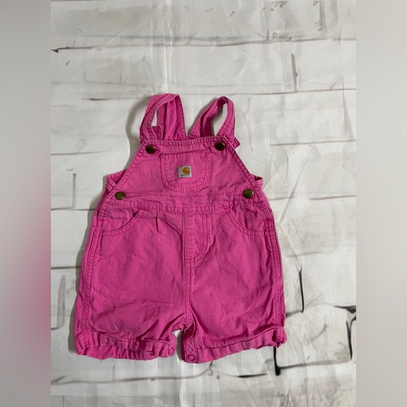 Carhartt Kids Bright Pink Overalls - Picture 1 of 3